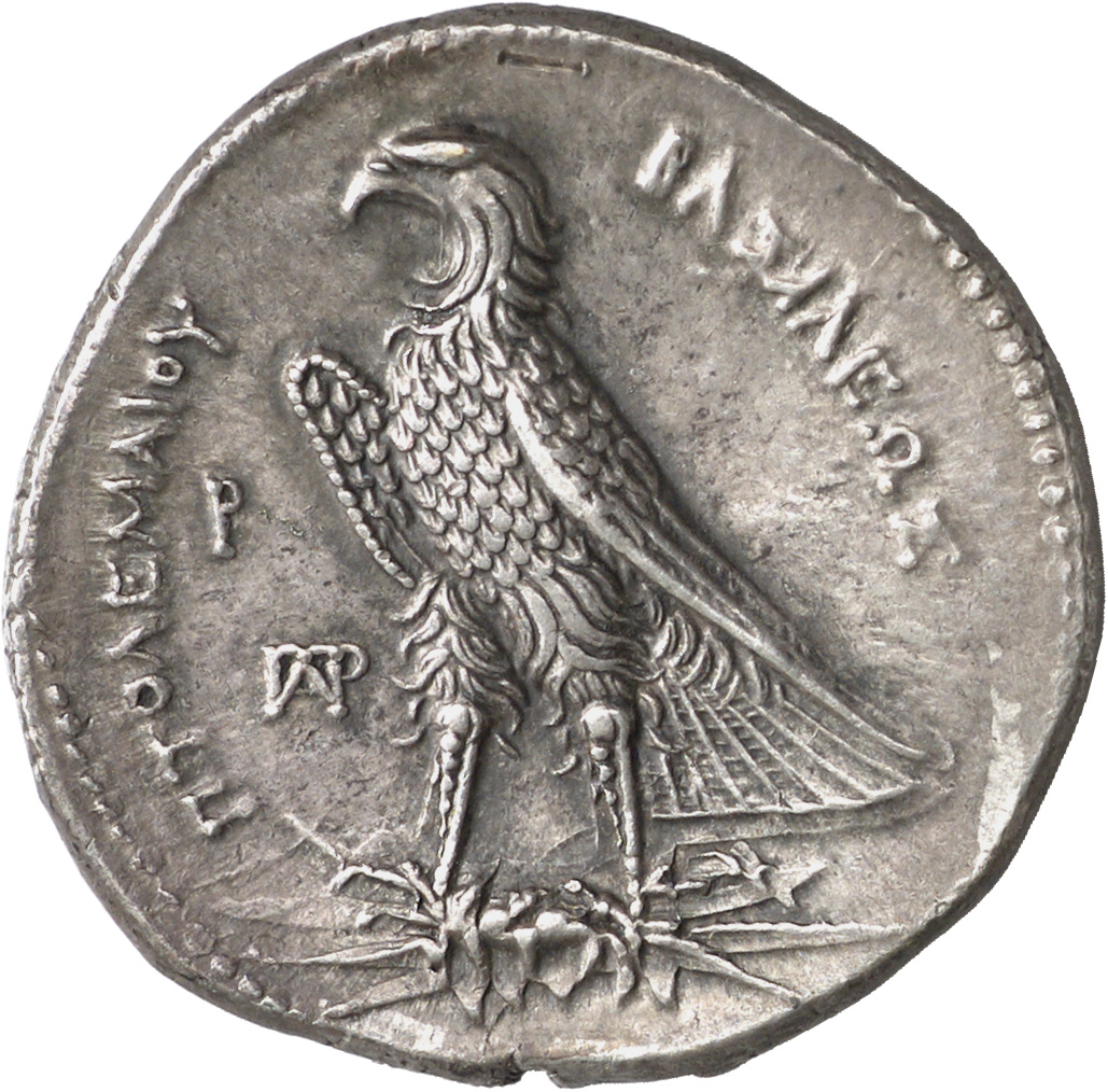 LORBER Coins of the Ptolemaic Empire Vol. I, Part 1, no. 168 Ptolemy I reverse, Eagle with closed wings standing left on t...