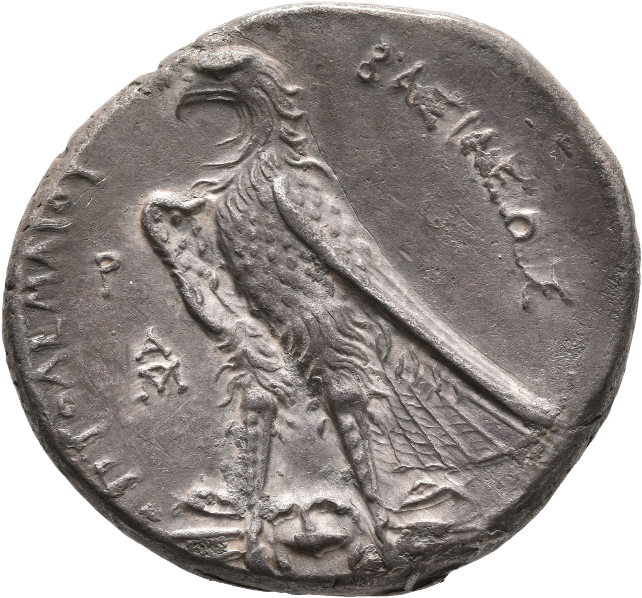 LORBER Coins of the Ptolemaic Empire Vol. I, Part 1, no. 173 Ptolemy I reverse, Eagle with closed wings standing left on t...