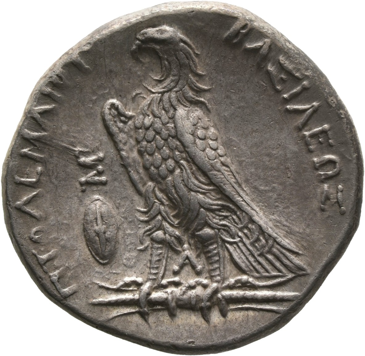 LORBER Coins of the Ptolemaic Empire Vol. I, Part 1, no. 281 Ptolemy II reverse, Eagle with closed wings standing left on ...