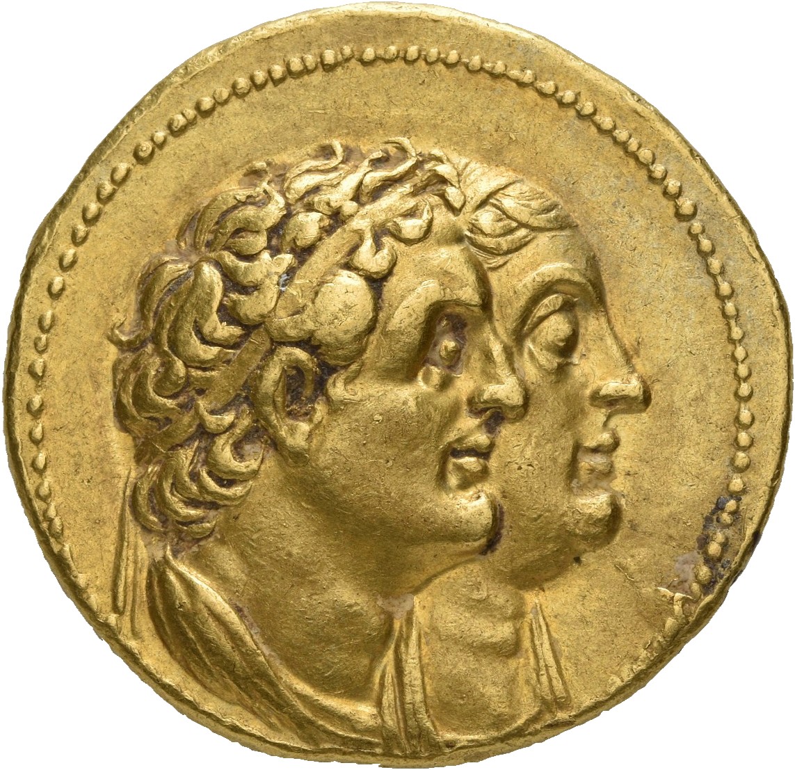 LORBER Coins of the Ptolemaic Empire Vol. I, Part 1, no. 319 Ptolemy II reverse, Jugate busts right of Ptolemy II and Arsi...