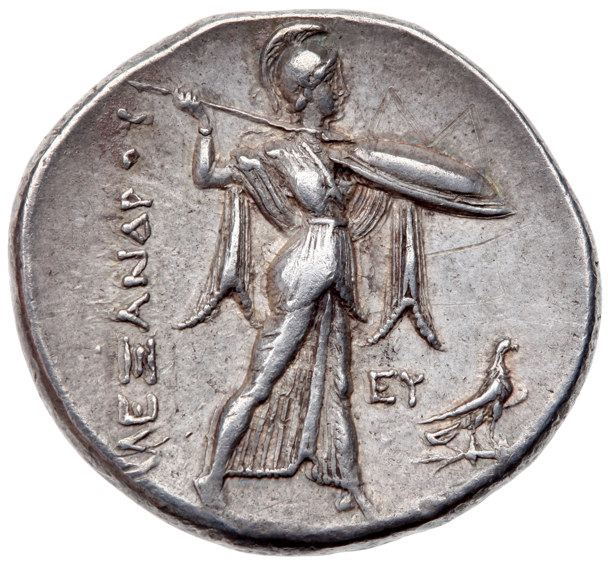 LORBER Coins of the Ptolemaic Empire Vol. I, Part 1, no. 47 Ptolemy I reverse, Athena Promachos advancing right, brandishi...