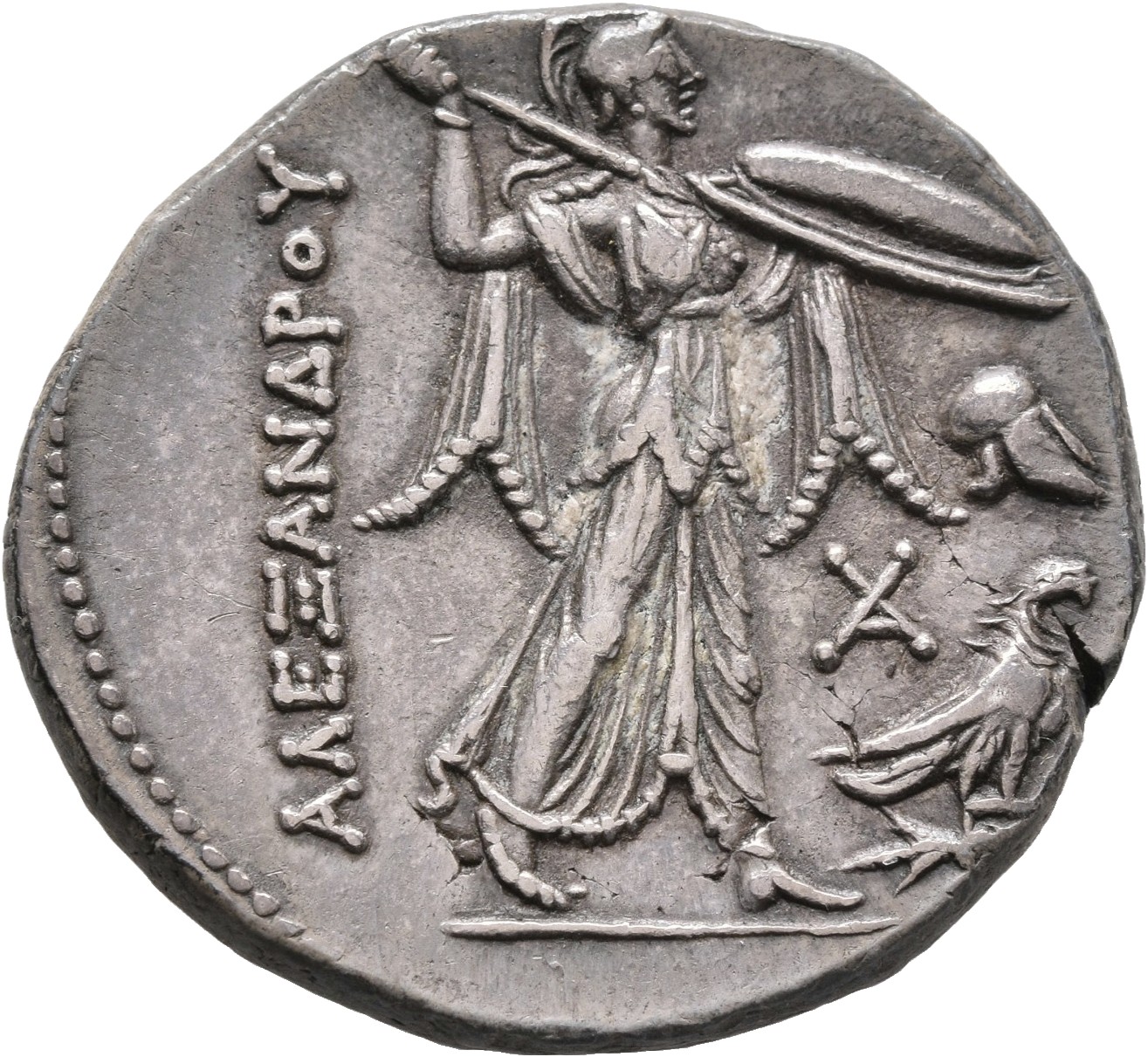 LORBER Coins of the Ptolemaic Empire Vol. I, Part 1, no. 69 Ptolemy I reverse, Athena Promachos advancing right, brandishi...