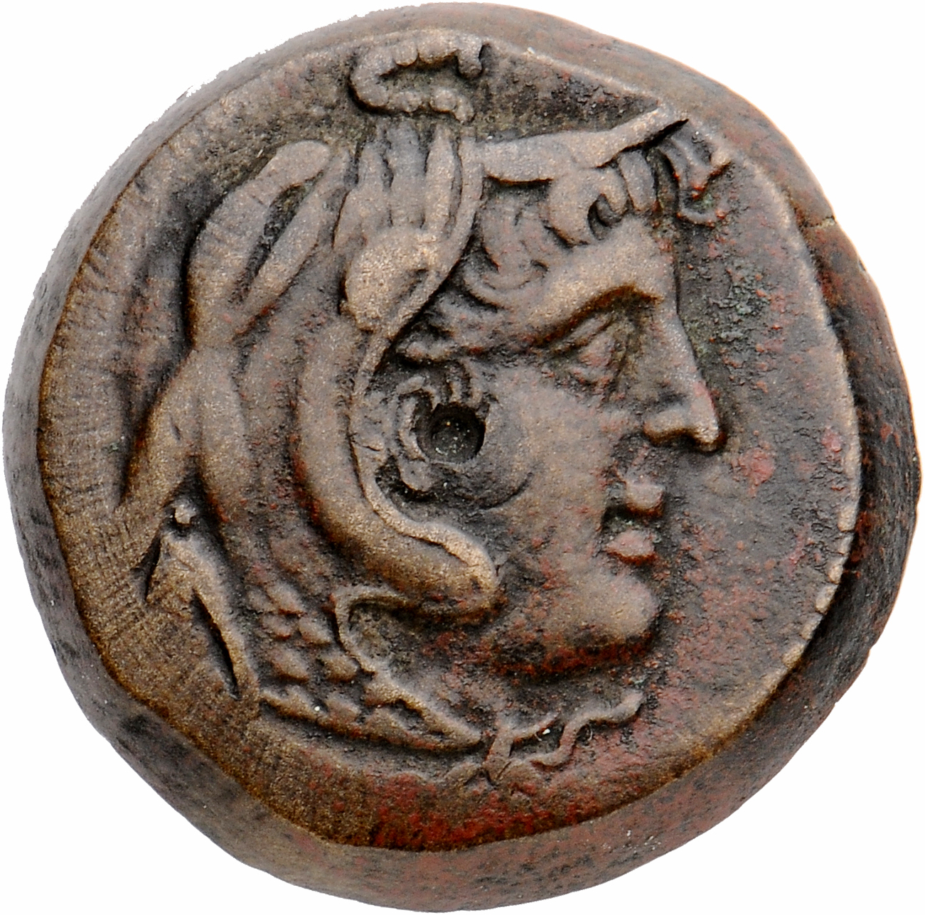 LORBER Coins of the Ptolemaic Empire Vol. I, Part II, no. B237 Ptolemy II obverse, Horned Head of deified Alexander right ...