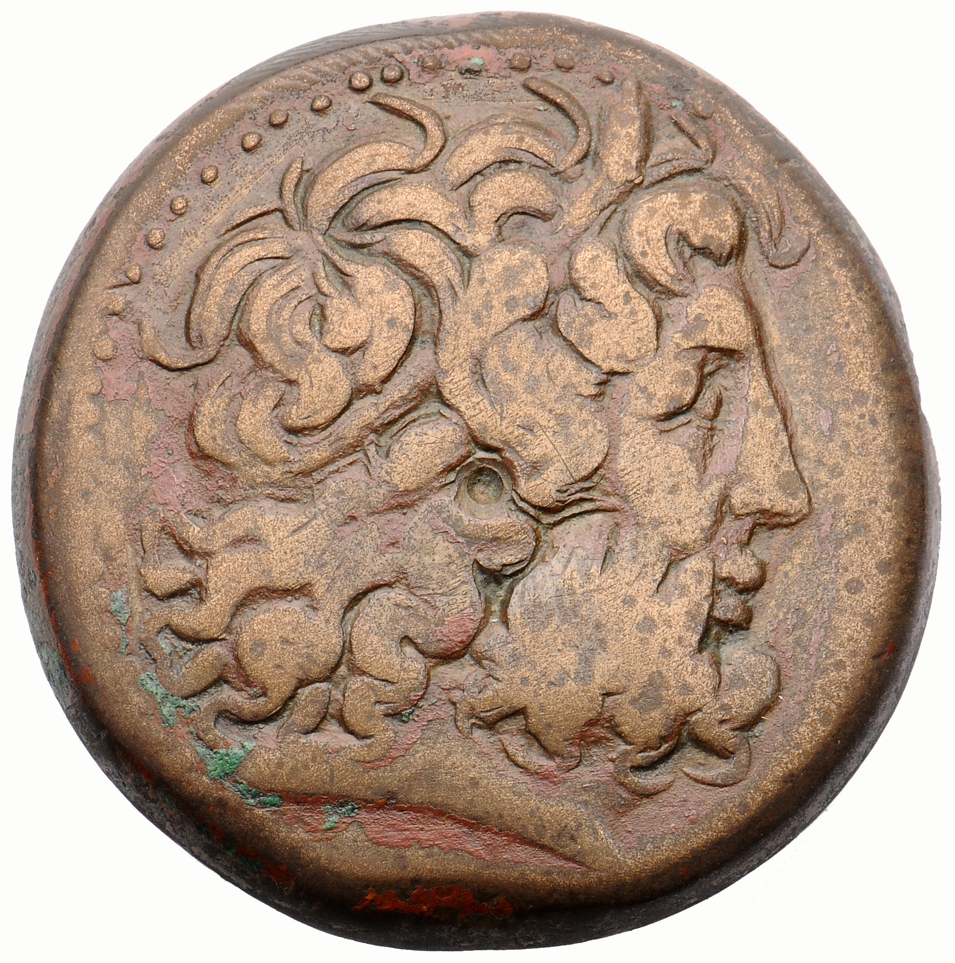 LORBER Coins of the Ptolemaic Empire Vol. I, Part II, no. B360 Ptolemy III obverse, Horned Head of Zeus Ammon right, weari...