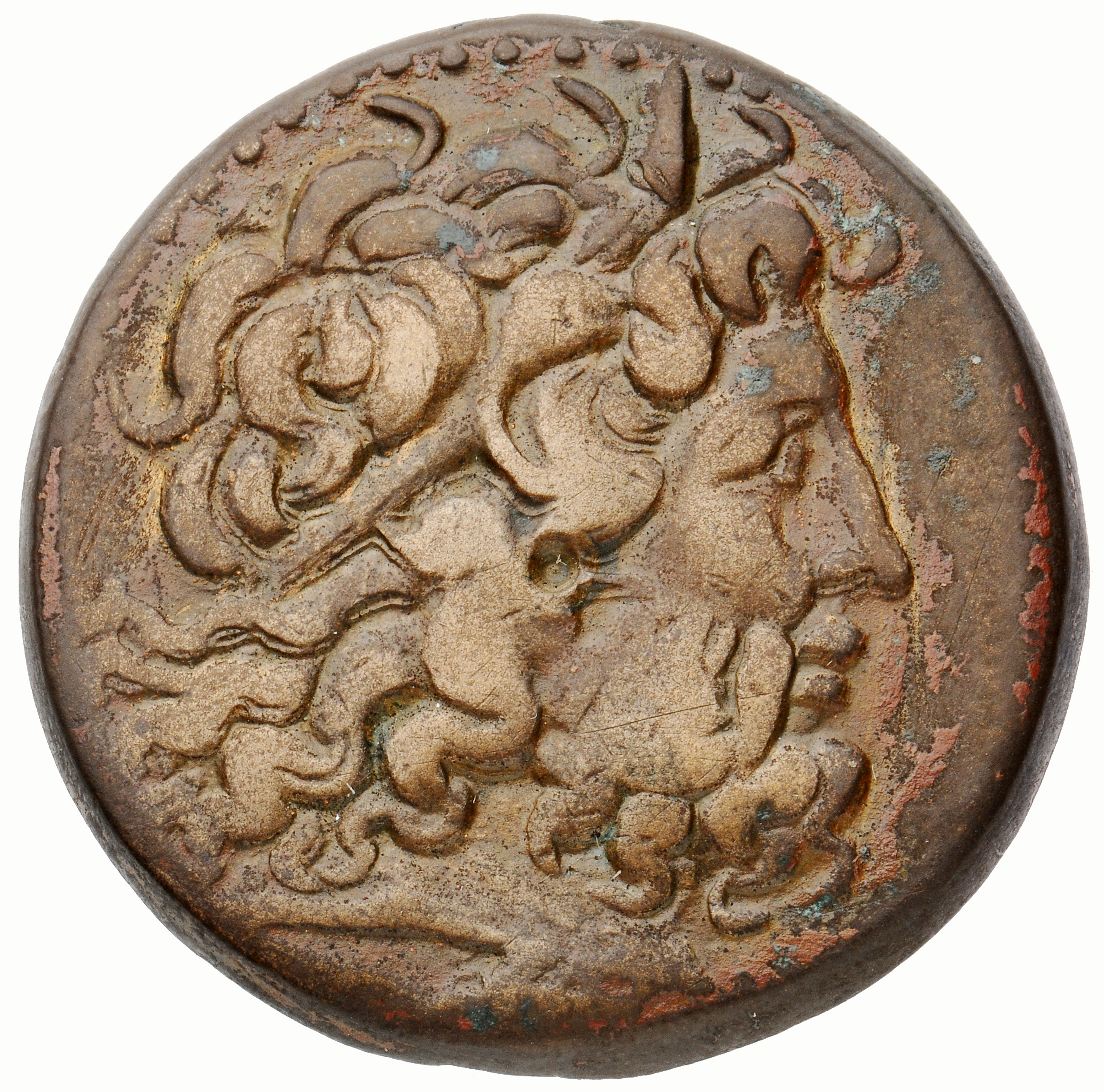 LORBER Coins of the Ptolemaic Empire Vol. I, Part II, no. B360 Ptolemy III obverse, Horned Head of Zeus Ammon right, weari...