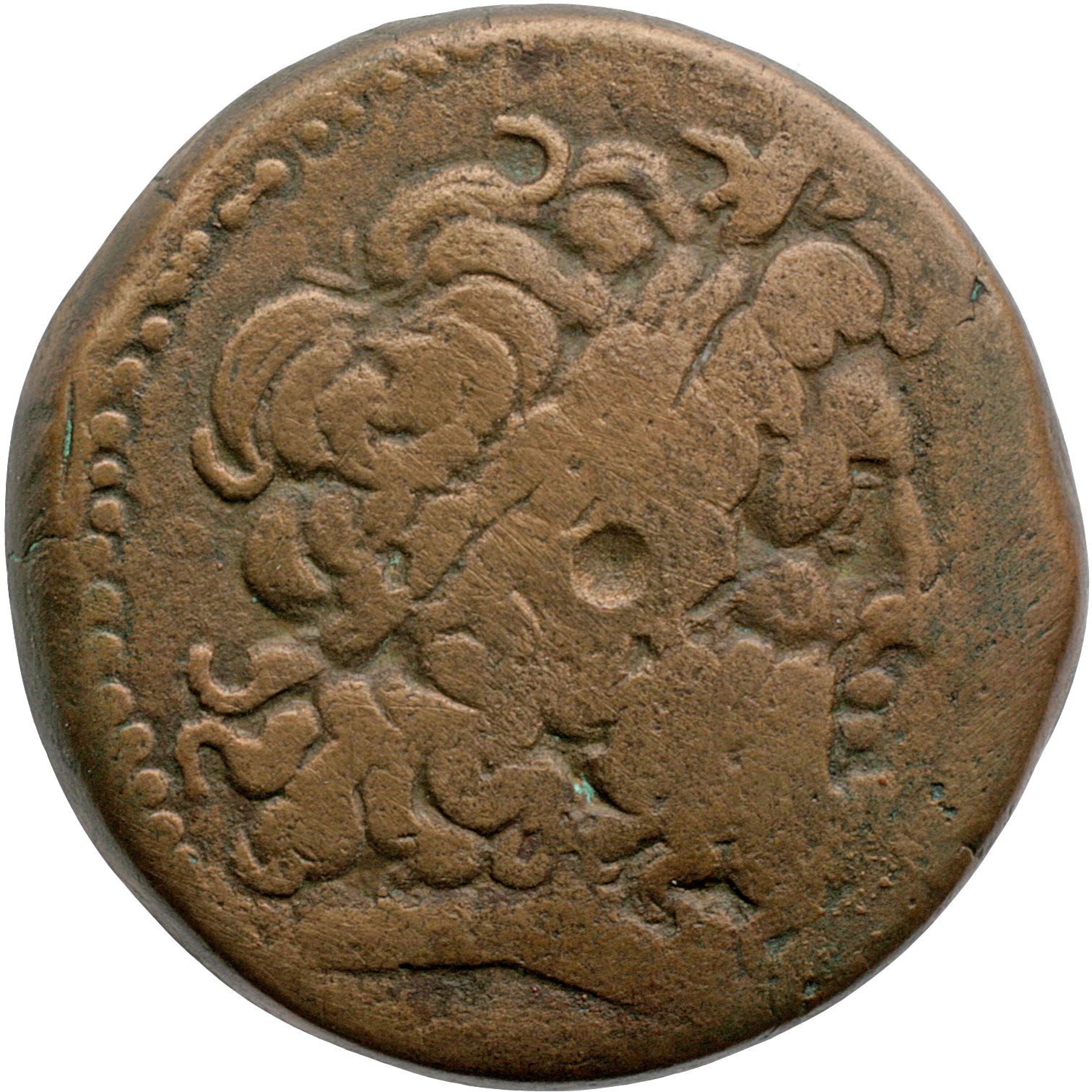 LORBER Coins of the Ptolemaic Empire Vol. I, Part II, no. B368 Ptolemy III obverse, Laureate Head of Zeus right, dotted bo...