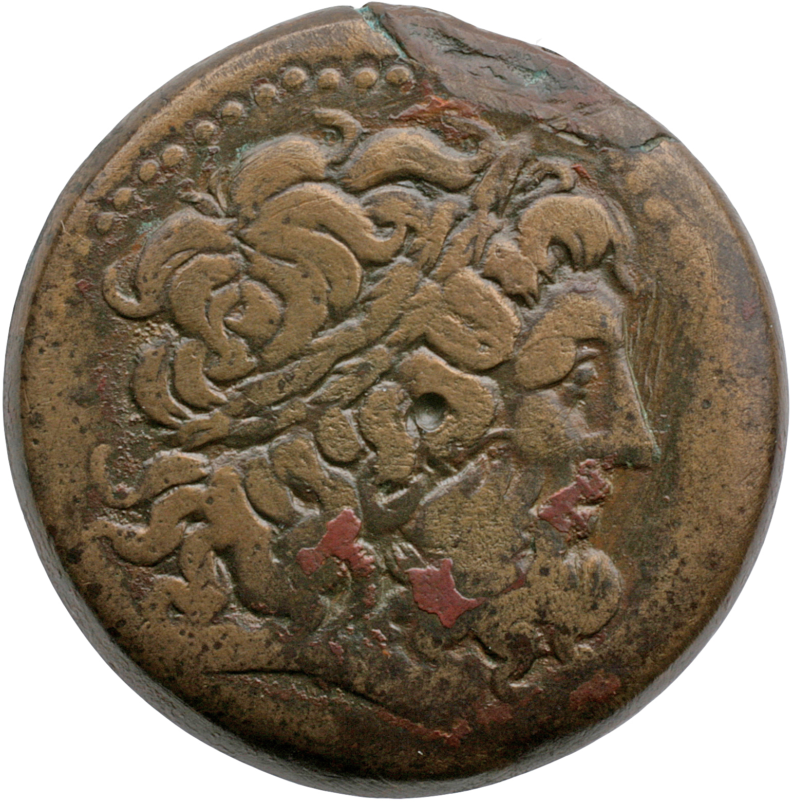 LORBER Coins of the Ptolemaic Empire Vol. I, Part II, no. B368 Ptolemy III obverse, Laureate Head of Zeus right, dotted bo...