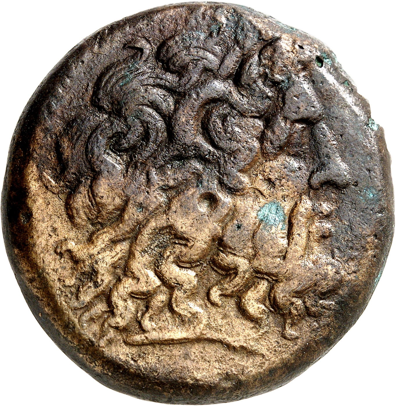 LORBER Coins of the Ptolemaic Empire Vol. I, Part II, no. B439 Ptolemy III obverse, Horned Head of Zeus Ammon right, weari...
