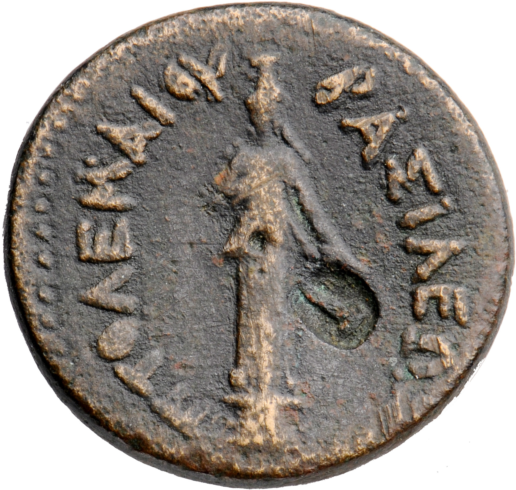 LORBER Coins of the Ptolemaic Empire Vol. I, Part II, no. B447 Ptolemy III reverse, Facing statue of Aphrodite on base, we...