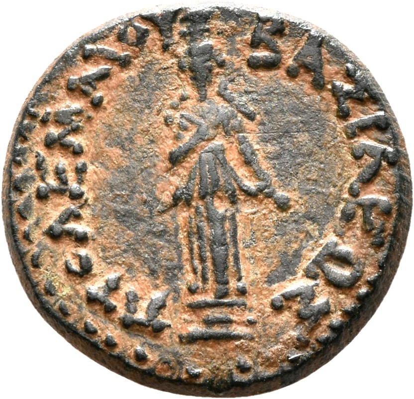 LORBER Coins of the Ptolemaic Empire Vol. I, Part II, no. B449 Ptolemy III reverse, Facing statue of Aphrodite on base, we...