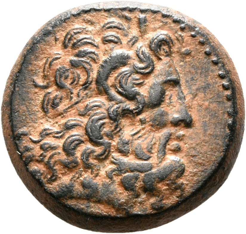 LORBER Coins of the Ptolemaic Empire Vol. I, Part II, no. B449 Ptolemy III obverse, Horned Head of Zeus Ammon right, weari...