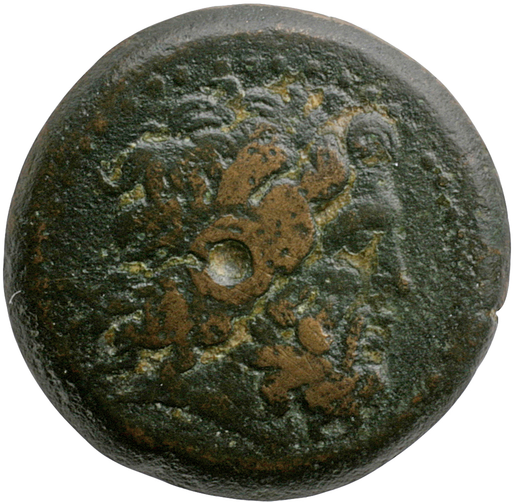 LORBER Coins of the Ptolemaic Empire Vol. I, Part II, no. B469 Ptolemy III obverse, Horned Head of Zeus Ammon right, weari...