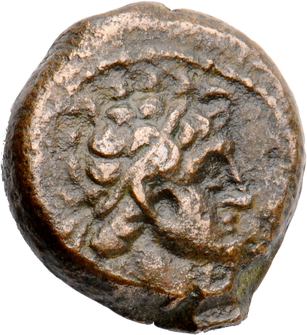 LORBER Coins of the Ptolemaic Empire Vol. I, Part II, no. B483 Ptolemy III obverse, Diademed Head of Ptolemy I right, aegi...