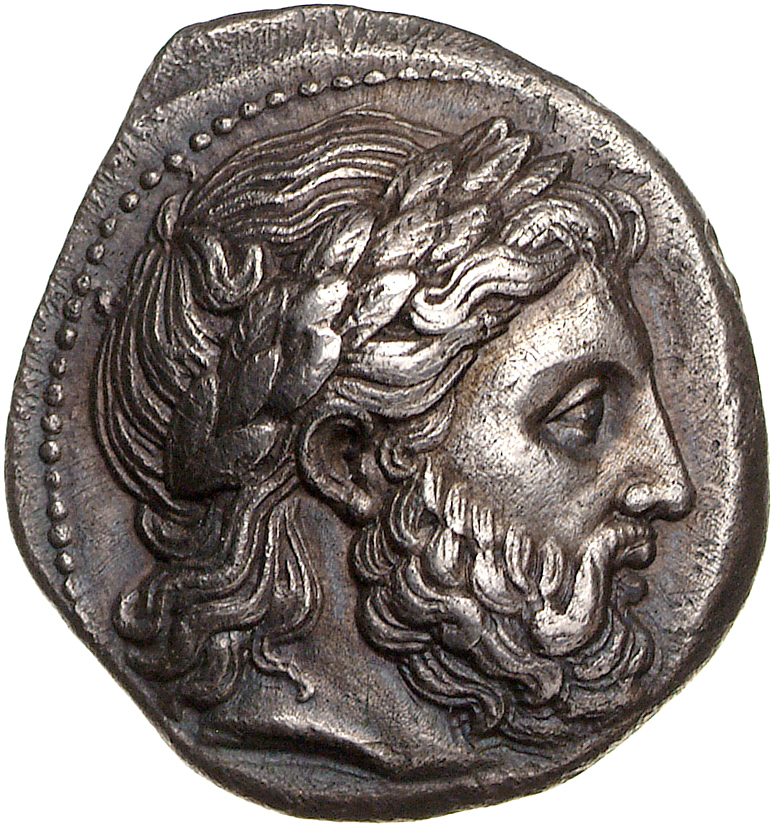 PRICE LeRider Philip II 2.309 Alexander III obverse, Laureate head of Zeus to right