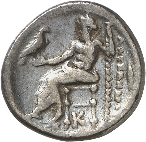PRICE 1933 Alexander III reverse, Zeus seated on stool-throne left, eagle on outstretched right hand, sceptre in left hand