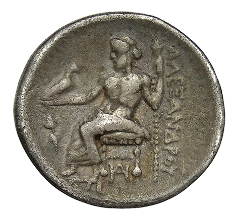 PRICE 2088 Alexander III reverse, Zeus seated on stool-throne left, eagle on outstretched right hand, sceptre in left hand