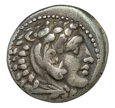 PRICE 2090 Alexander III obverse, Head of beardless Heracles right wearing lion skin headdress