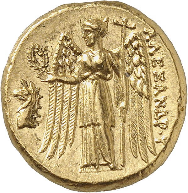 PRICE 2533 Alexander III reverse, Nike standing left holding wreath in right hand, and stylis in her left hand