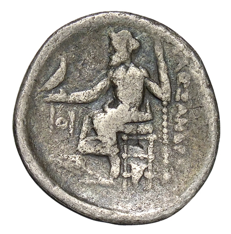 PRICE 2569 Alexander III reverse — Zeus seated on stool-throne left, eagle on outstretched right hand, sceptre in left hand