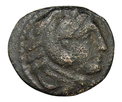 PRICE 27 Alexander III obverse, Head of beardless Heracles right wearing lion skin headdress