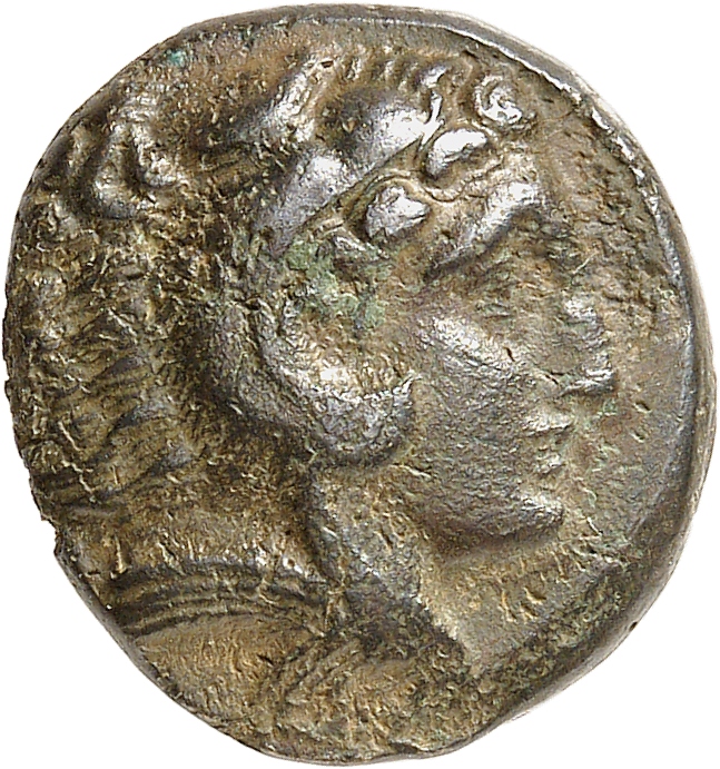 PRICE 275 Alexander III obverse, Head of beardless Heracles right wearing lion skin headdress