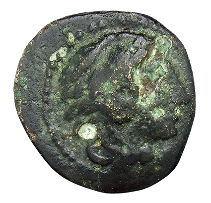 PRICE 28 Alexander III obverse, Head of beardless Heracles right wearing lion skin headdress