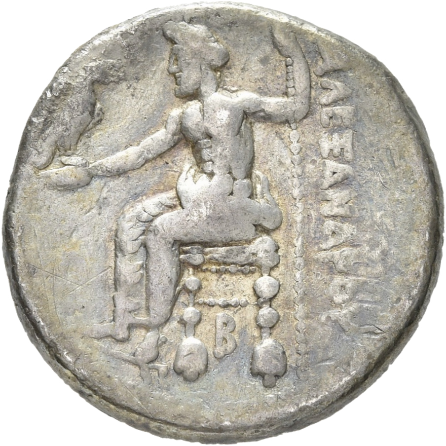 PRICE 3000 Alexander III reverse — Zeus seated on stool-throne left, eagle on outstretched right hand, sceptre in left hand