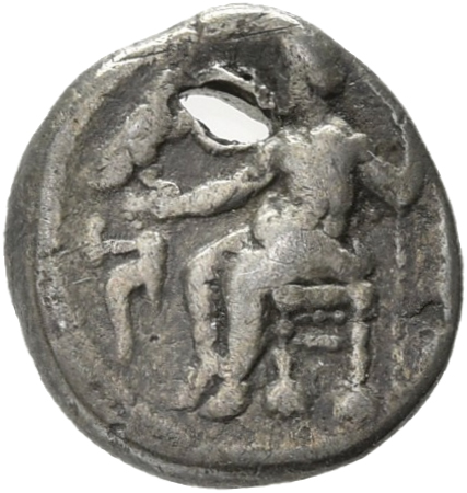 PRICE 3015 Alexander III reverse, Zeus seated on stool-throne left, eagle on outstretched right hand, sceptre in left hand
