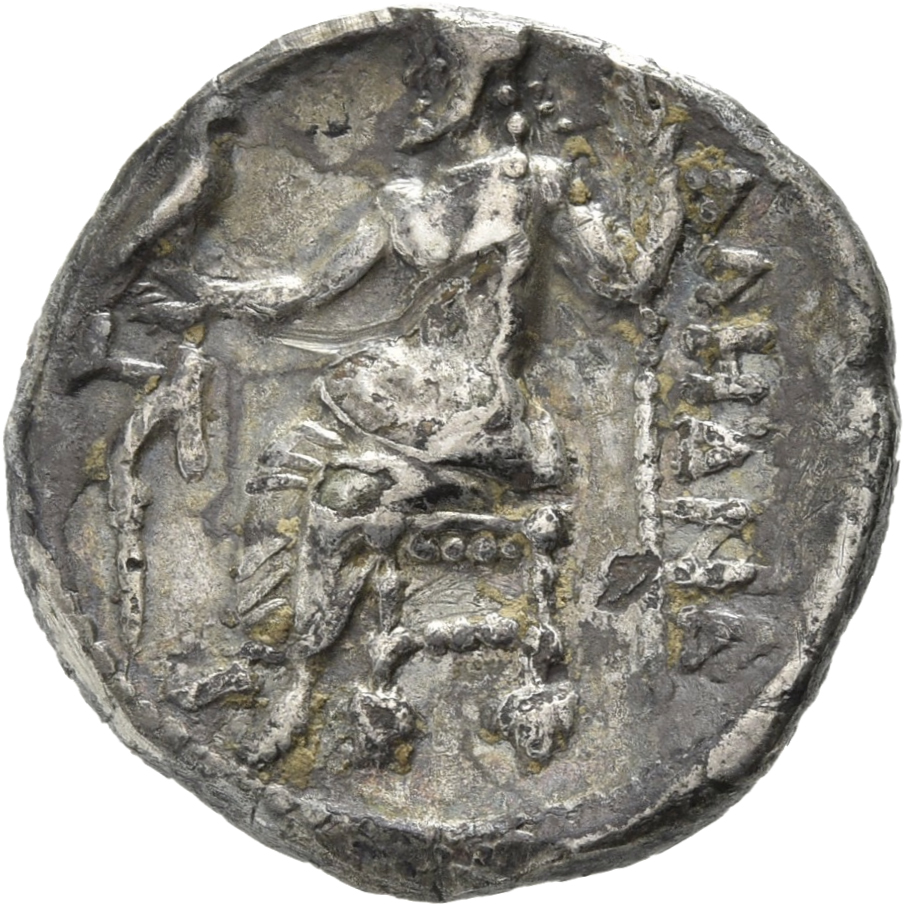 PRICE 3017 Alexander III reverse, Zeus seated on stool-throne left, eagle on outstretched right hand, sceptre in left hand