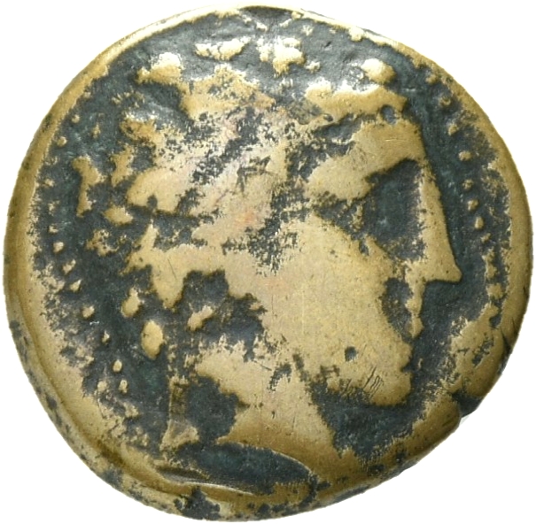 PRICE 311 Alexander III obverse, Head of beardless Heracles right wearing lion skin headdress
