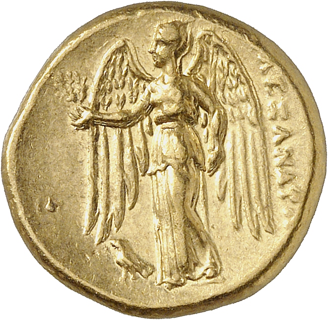 PRICE 3125 Alexander III reverse, Nike standing left holding wreath in right hand, and stylis in her left hand