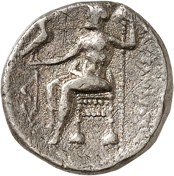 PRICE 3140 Alexander III reverse, Zeus seated on stool-throne left, eagle on outstretched right hand, sceptre in left hand
