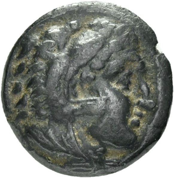 PRICE 3145 Alexander III obverse, Head of beardless Heracles right wearing lion skin headdress