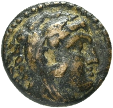 PRICE 3147 Alexander III obverse, Head of beardless Heracles right wearing lion skin headdress