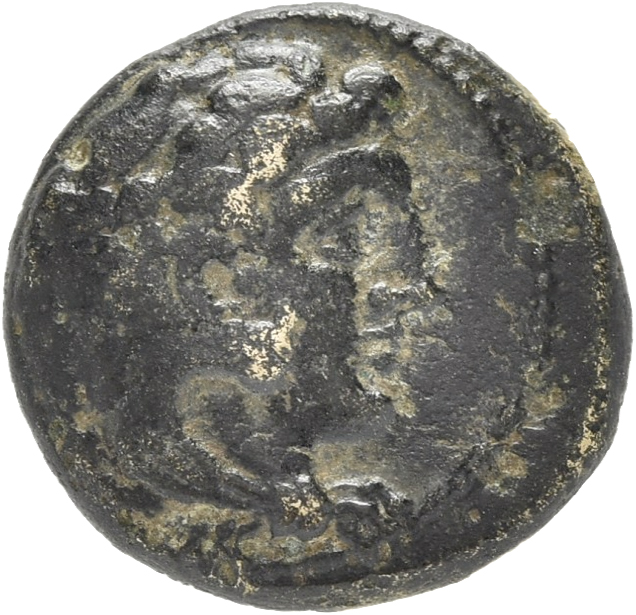 PRICE 3232 Alexander III obverse — Head of beardless Heracles right wearing lion skin headdress