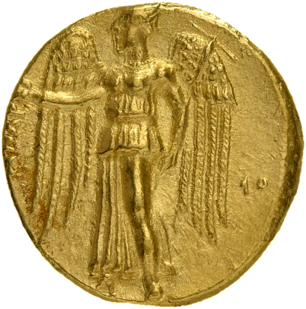 PRICE 3247 Alexander III reverse, Nike standing left holding wreath in right hand, and stylis in her left hand
