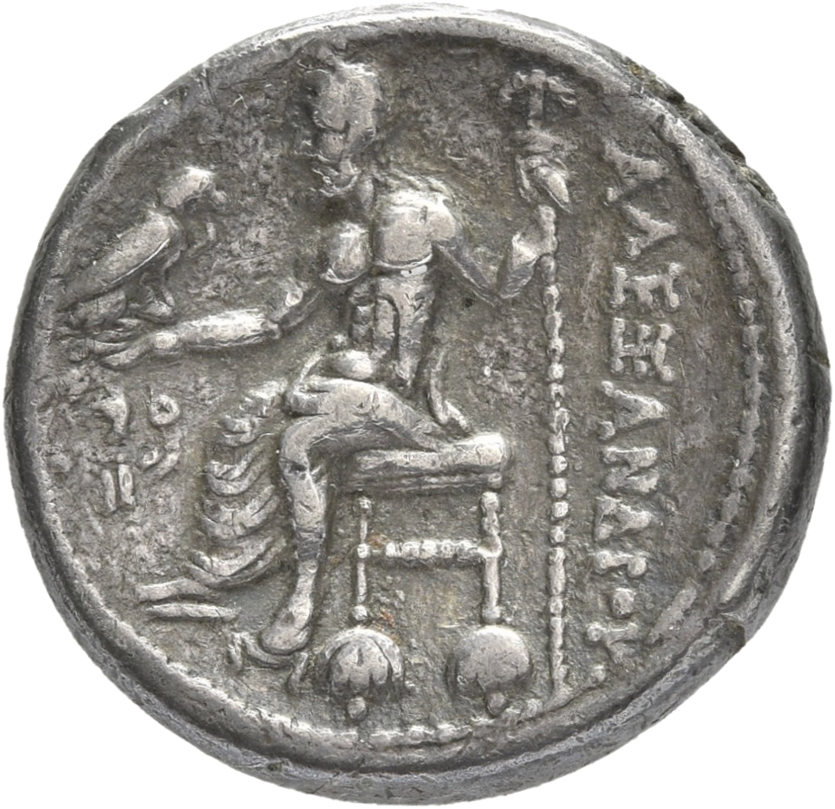 PRICE 3254 Alexander III reverse, Zeus seated on stool-throne left, eagle on outstretched right hand, sceptre in left hand