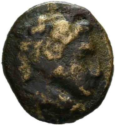 PRICE 327 Alexander III obverse — Head of beardless Heracles right wearing lion skin headdress