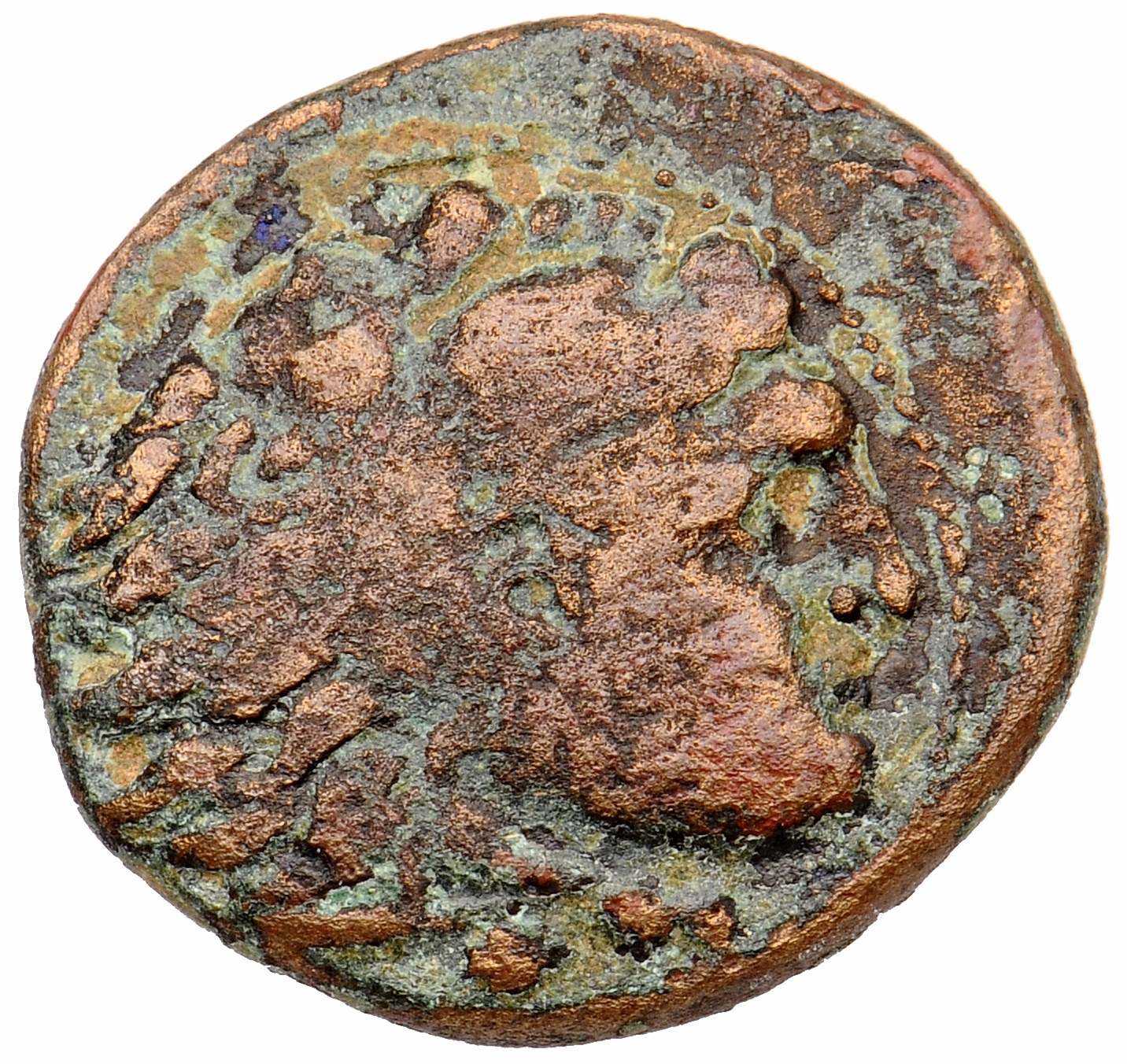 PRICE 337 Alexander III obverse, Head of beardless Heracles right wearing lion skin headdress