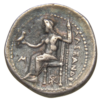 PRICE 3604 Alexander III reverse, Zeus seated on stool-throne left, eagle on outstretched right hand, sceptre in left hand