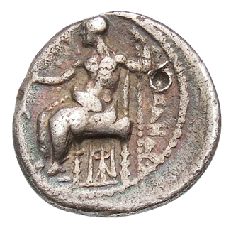 PRICE 3605 Alexander III reverse, Zeus seated on stool-throne left, eagle on outstretched right hand, sceptre in left hand