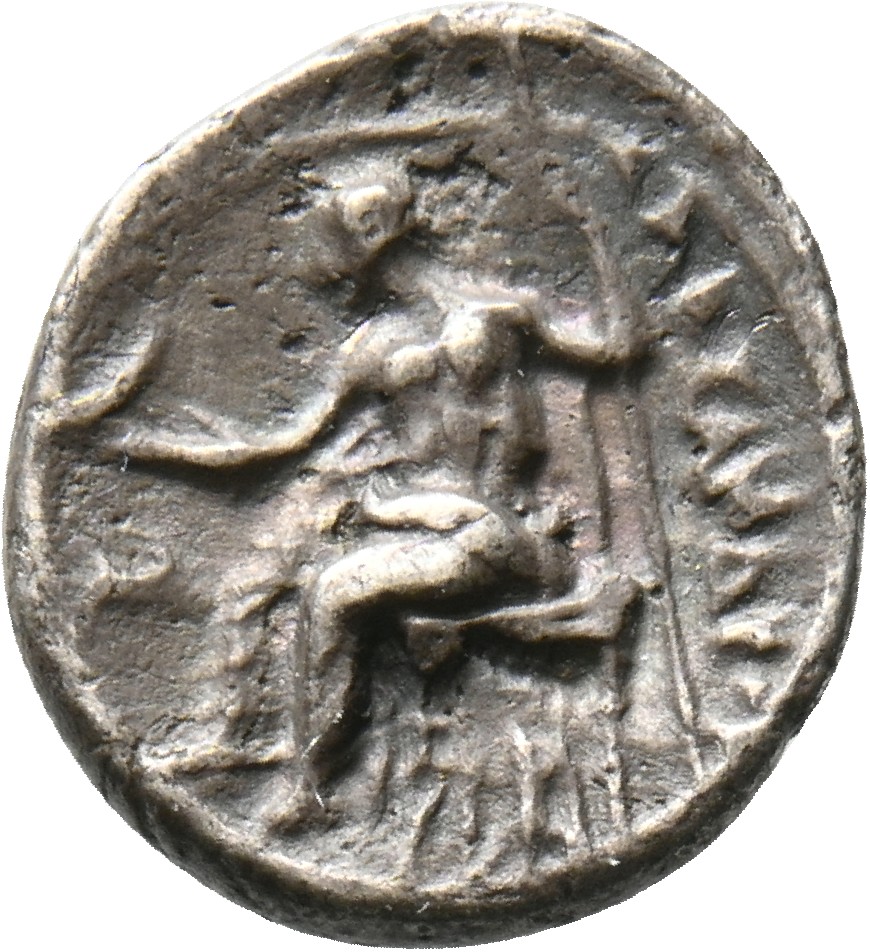 PRICE 3606 Alexander III reverse, Zeus seated on stool-throne left, eagle on outstretched right hand, sceptre in left hand