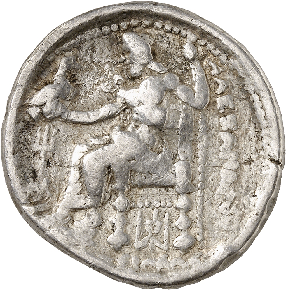 PRICE 3679 Alexander III reverse, Zeus seated on stool-throne left, eagle on outstretched right hand, sceptre in left hand