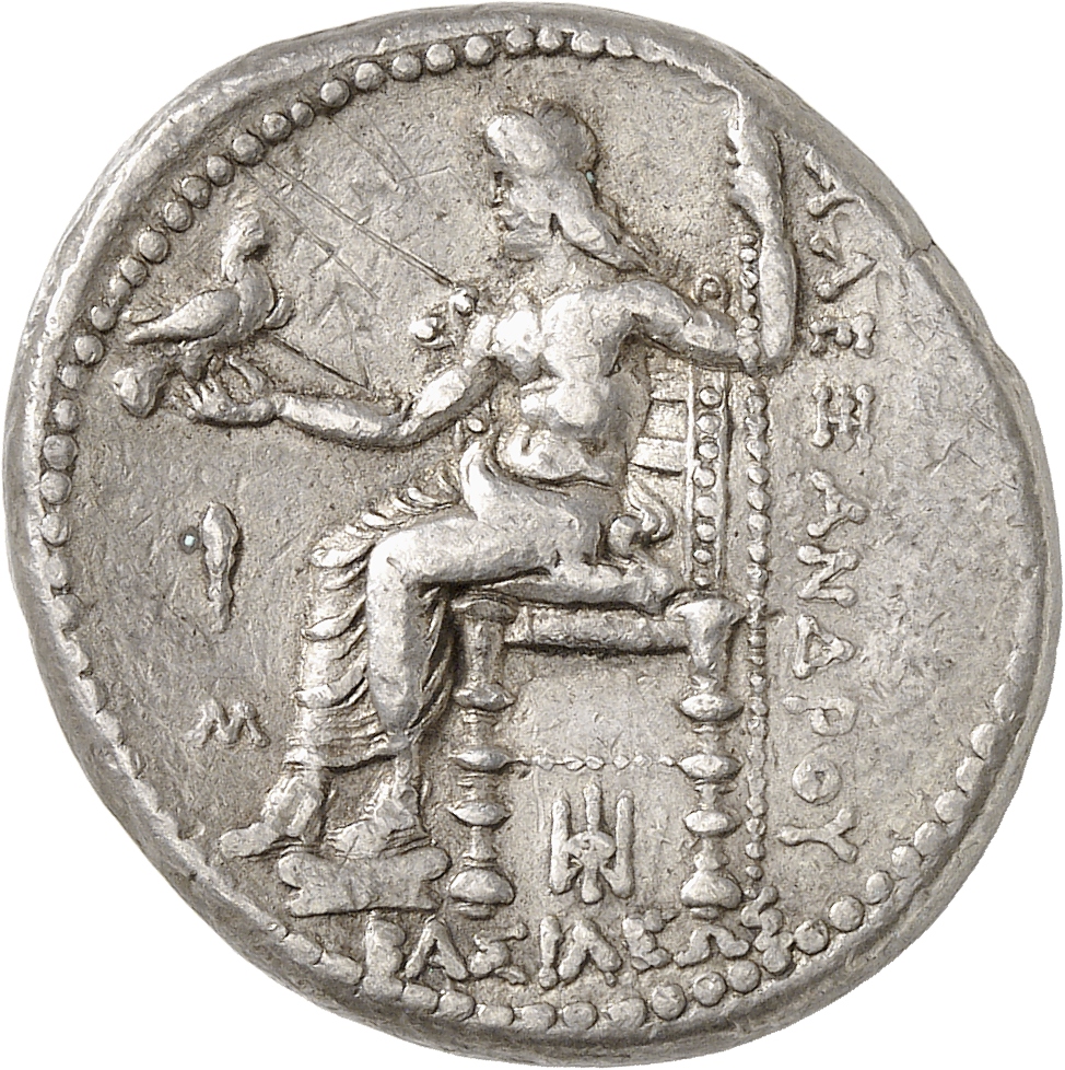 PRICE 3683 Alexander III reverse, Zeus seated on stool-throne left, eagle on outstretched right hand, sceptre in left hand