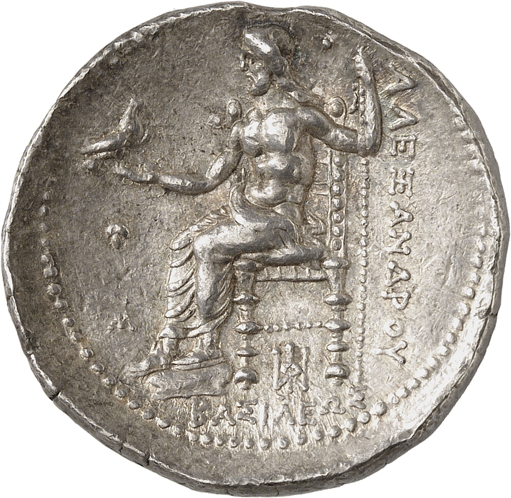 PRICE 3684 Alexander III reverse, Zeus seated on stool-throne left, eagle on outstretched right hand, sceptre in left hand
