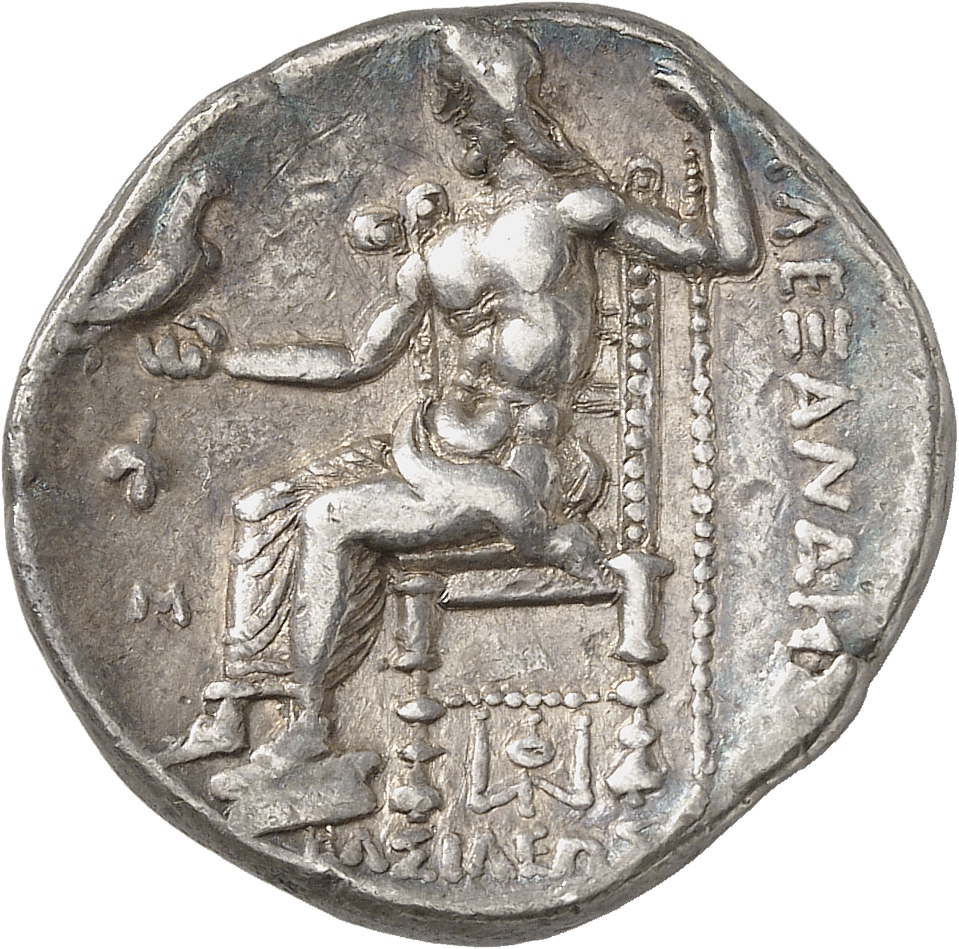 PRICE 3684 Alexander III reverse, Zeus seated on stool-throne left, eagle on outstretched right hand, sceptre in left hand