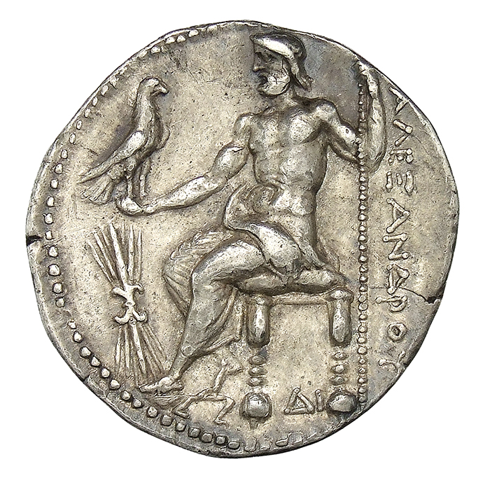 PRICE 3976 Ptolemy I reverse, Zeus seated on stool-throne left, eagle on outstretched right hand, sceptre in left hand