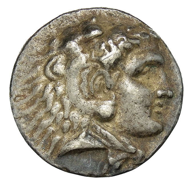 PRICE 3976 Ptolemy I obverse, Head of beardless Heracles right wearing lion skin headdress