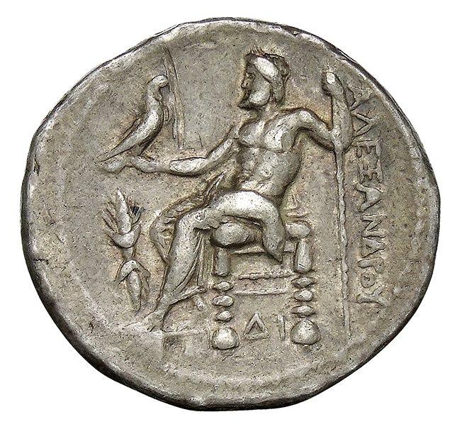 PRICE 3976 Ptolemy I reverse, Zeus seated on stool-throne left, eagle on outstretched right hand, sceptre in left hand