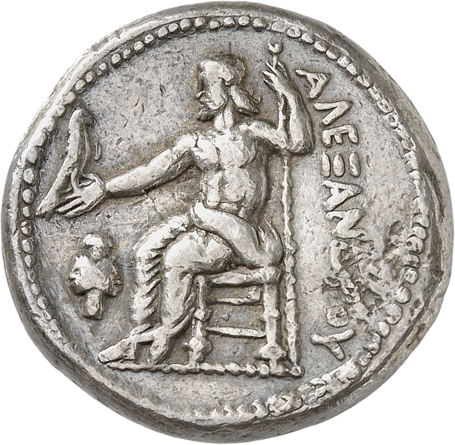 PRICE 6 Alexander III reverse, Zeus seated on stool-throne left, eagle on outstretched right hand, sceptre in left hand